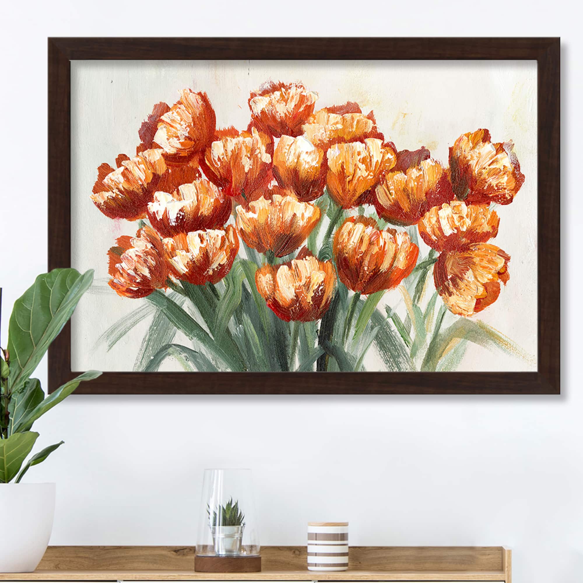 Fall Flower Black Framed Print Wall Art